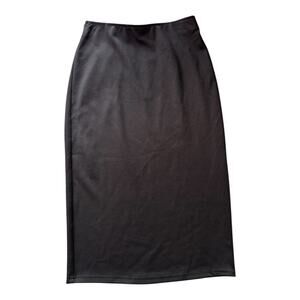 NEW Ookie & LaLa Black Elastic Waist Pull On Straight & Pencil Skirt Size S
